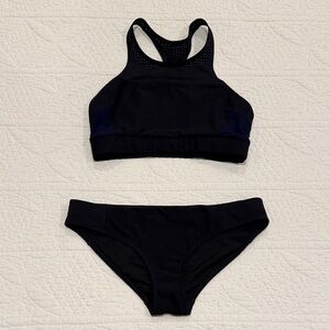 Athleta Black and Blue Bikini Set